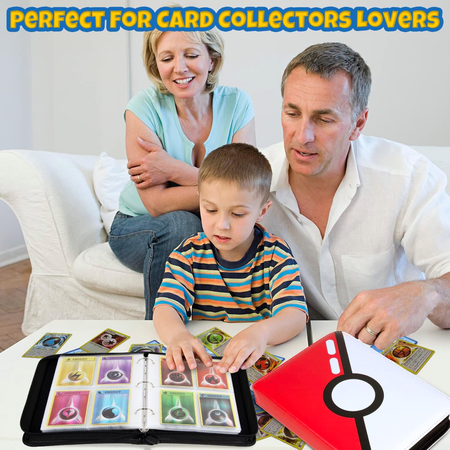 JoyHood Card Binder for TCG Cards, Trading Card Holder with Sleeves, Game Collection Card Album Fits PTCG, Sports Card, Holds 400 cards, Gifts for Boys/Girls (Silver Ball) - Image 7
